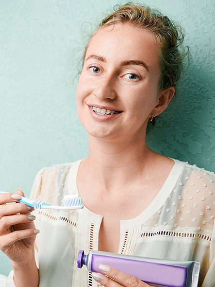 brushing and flossing